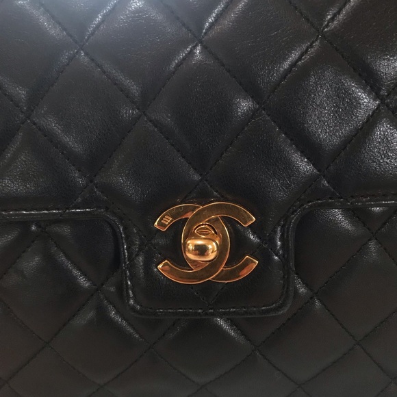 1994 Rare Chanel Quilted Top Handle Flap Bag - Picture 3 of 8